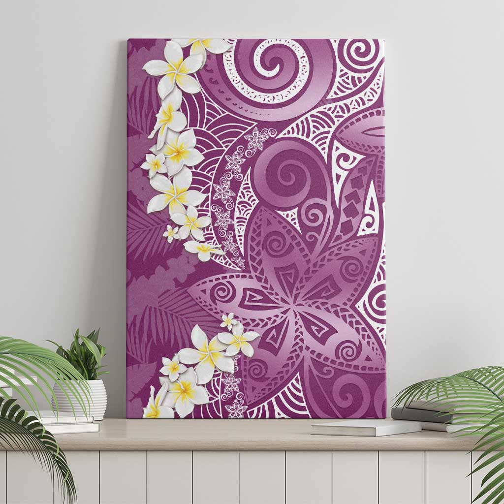 Pink Polynesian Tribal Frangipani Tropical Vibe Canvas Wall Art LT14 - Polynesian Pride