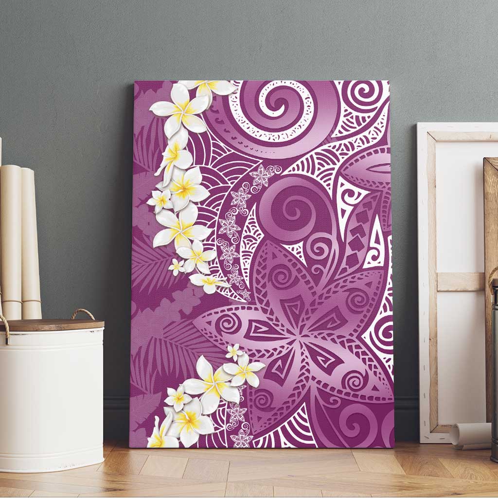 Pink Polynesian Tribal Frangipani Tropical Vibe Canvas Wall Art LT14 - Polynesian Pride