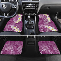 Pink Polynesian Tribal Frangipani Tropical Vibe Car Mats LT14 Set 4pcs Pink - Polynesian Pride