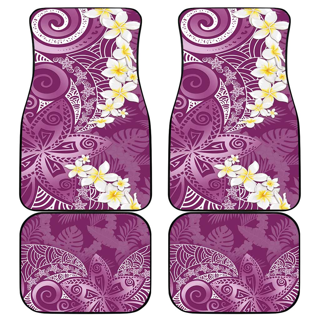 Pink Polynesian Tribal Frangipani Tropical Vibe Car Mats LT14 - Polynesian Pride