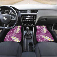 Pink Polynesian Tribal Frangipani Tropical Vibe Car Mats LT14 Set 2pcs - Front Pink - Polynesian Pride