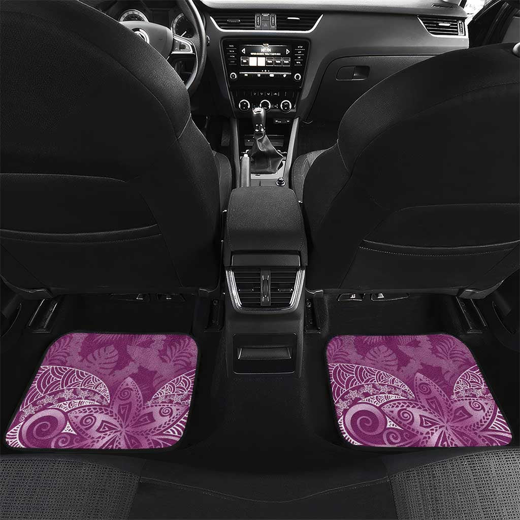 Pink Polynesian Tribal Frangipani Tropical Vibe Car Mats LT14 Set 2pcs - Back Pink - Polynesian Pride