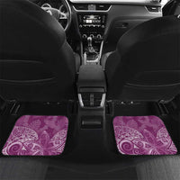 Pink Polynesian Tribal Frangipani Tropical Vibe Car Mats LT14 Set 2pcs - Back Pink - Polynesian Pride