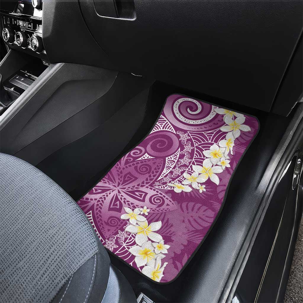 Pink Polynesian Tribal Frangipani Tropical Vibe Car Mats LT14 - Polynesian Pride