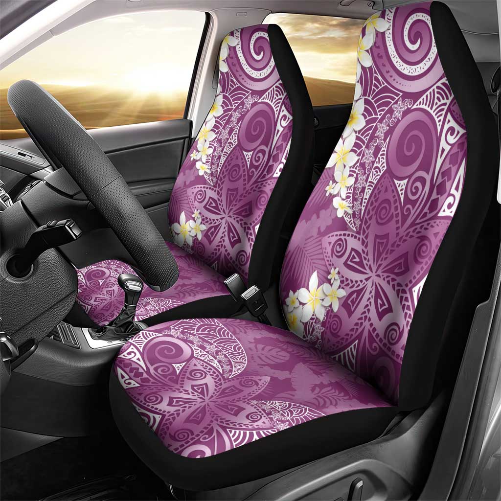 Pink Polynesian Tribal Frangipani Tropical Vibe Car Seat Cover