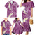 Pink Polynesian Tribal Frangipani Tropical Vibe Family Matching Mermaid Dress and Hawaiian Shirt