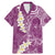 Pink Polynesian Tribal Frangipani Tropical Vibe Family Matching Mermaid Dress and Hawaiian Shirt