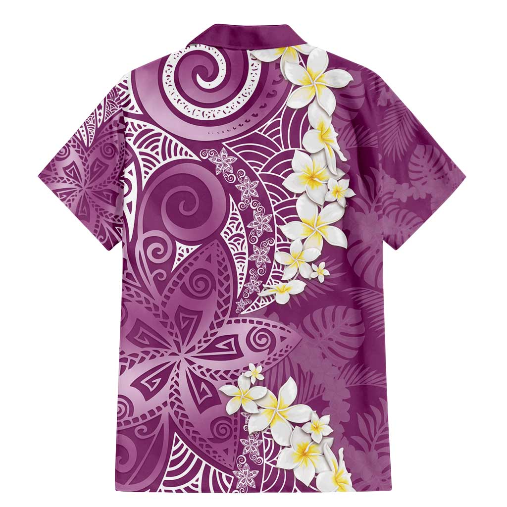 Pink Polynesian Tribal Frangipani Tropical Vibe Family Matching Mermaid Dress and Hawaiian Shirt