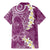 Pink Polynesian Tribal Frangipani Tropical Vibe Family Matching Mermaid Dress and Hawaiian Shirt