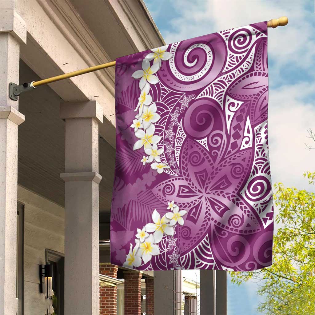 Pink Polynesian Tribal Frangipani Tropical Vibe Garden Flag LT14 House Flag Pink - Polynesian Pride