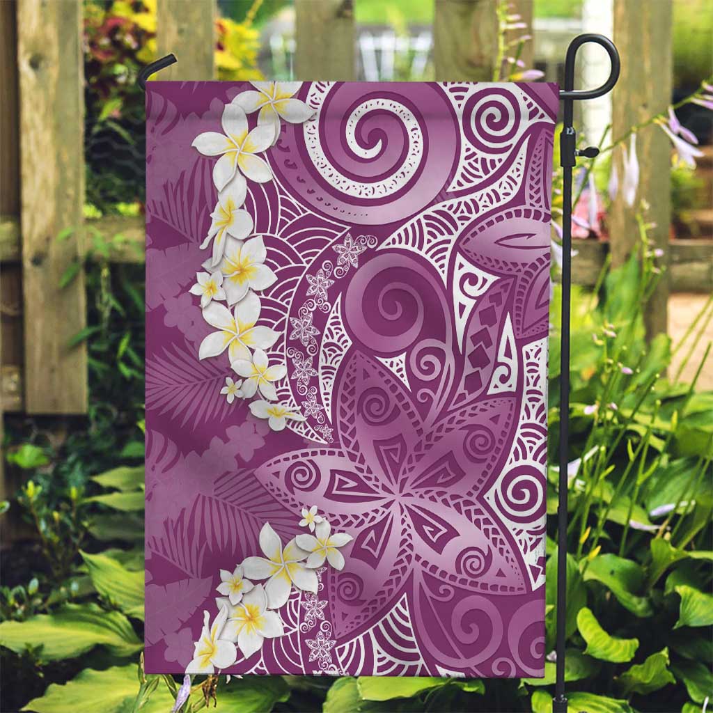 Pink Polynesian Tribal Frangipani Tropical Vibe Garden Flag LT14 Garden Flag Pink - Polynesian Pride