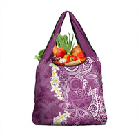 Pink Polynesian Tribal Frangipani Tropical Vibe Grocery Bag LT14 1-pack One Size Pink - Polynesian Pride