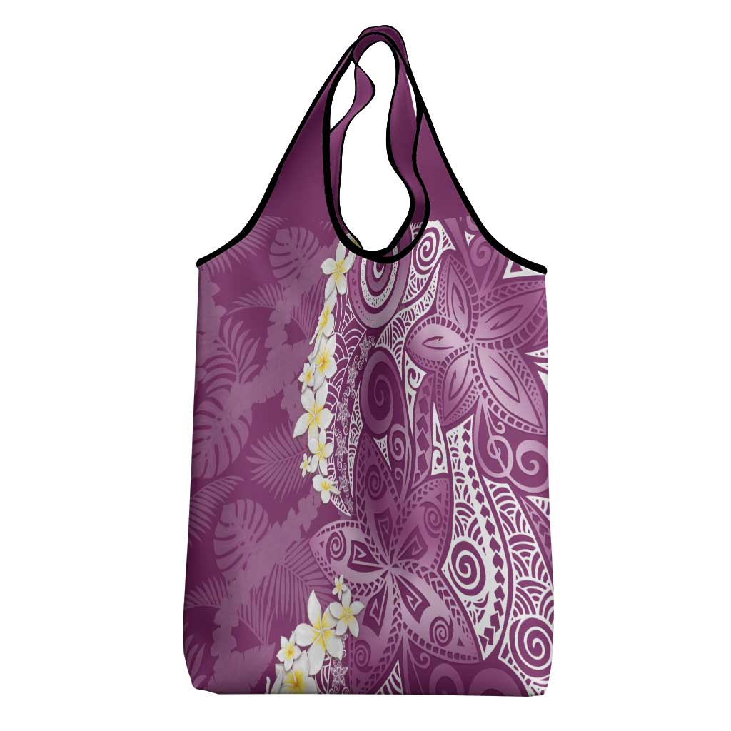 Pink Polynesian Tribal Frangipani Tropical Vibe Grocery Bag LT14 - Polynesian Pride