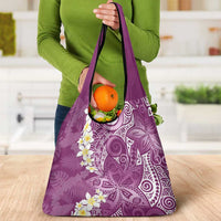 Pink Polynesian Tribal Frangipani Tropical Vibe Grocery Bag LT14 - Polynesian Pride