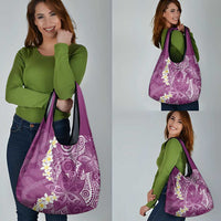 Pink Polynesian Tribal Frangipani Tropical Vibe Grocery Bag LT14 - Polynesian Pride