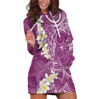 Pink Polynesian Tribal Frangipani Tropical Vibe Hoodie Dress LT14 Pink - Polynesian Pride
