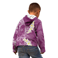 Pink Polynesian Tribal Frangipani Tropical Vibe Kid Hoodie