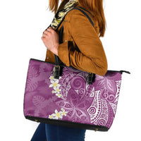 Pink Polynesian Tribal Frangipani Tropical Vibe Leather Tote Bag LT14 Pink - Polynesian Pride