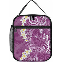 Pink Polynesian Tribal Frangipani Tropical Vibe Lunch Bag LT14 10.2 × 8.3 × 4.3 inch Pink - Polynesian Pride