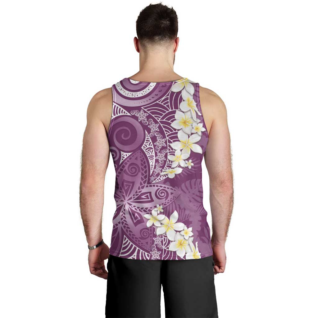 Pink Polynesian Tribal Frangipani Tropical Vibe Men Tank Top LT14 - Polynesian Pride