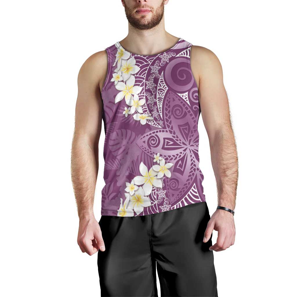 Pink Polynesian Tribal Frangipani Tropical Vibe Men Tank Top LT14 - Polynesian Pride