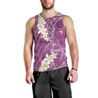 Pink Polynesian Tribal Frangipani Tropical Vibe Men Tank Top LT14 - Polynesian Pride
