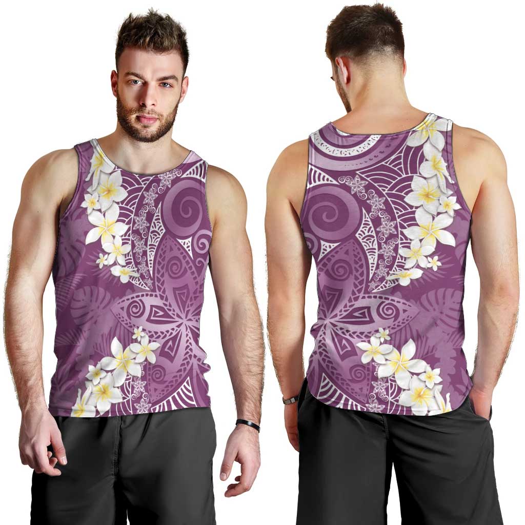 Pink Polynesian Tribal Frangipani Tropical Vibe Men Tank Top LT14 - Polynesian Pride