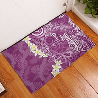 Pink Polynesian Tribal Frangipani Tropical Vibe Rubber Doormat LT14 - Polynesian Pride