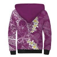 Pink Polynesian Tribal Frangipani Tropical Vibe Sherpa Hoodie LT14 - Polynesian Pride