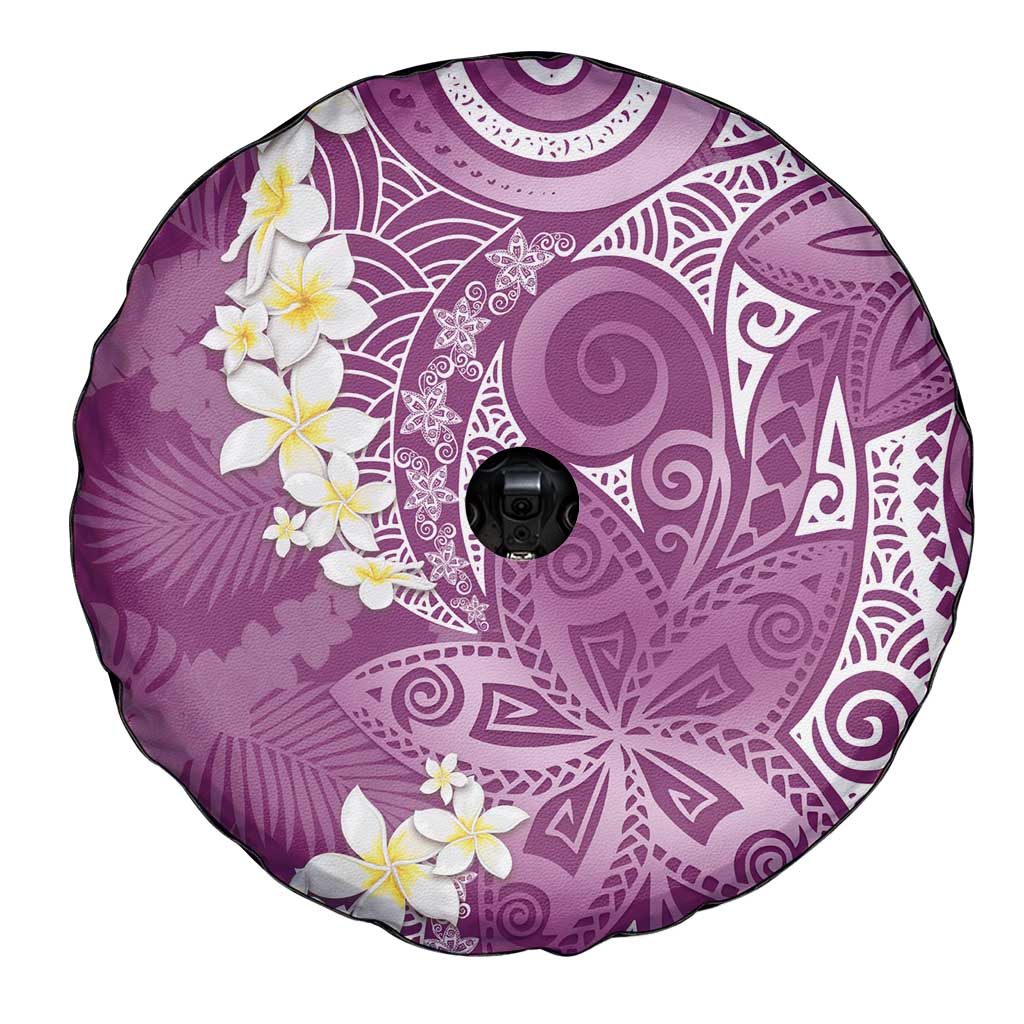 Pink Polynesian Tribal Frangipani Tropical Vibe Spare Tire Cover LT14 - Polynesian Pride
