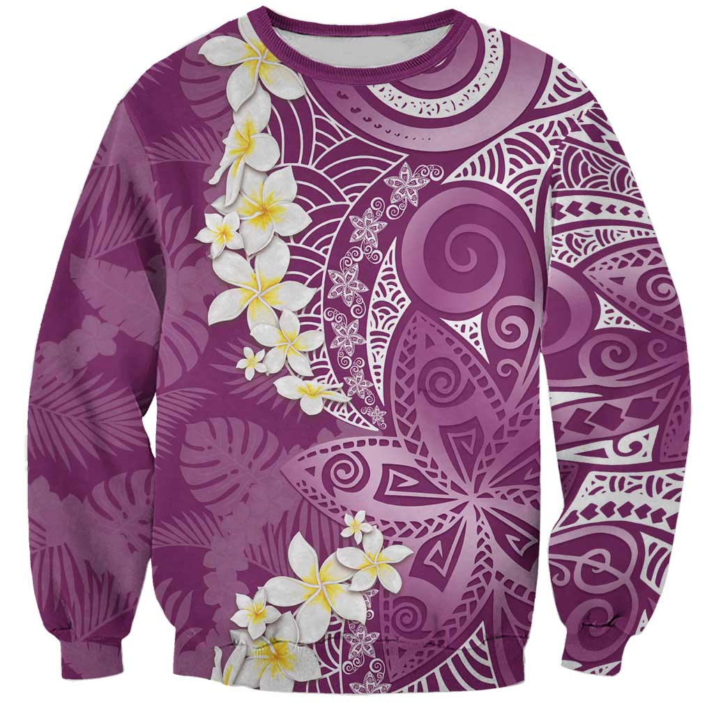Pink Polynesian Tribal Frangipani Tropical Vibe Sweatshirt LT14 Unisex Pink - Polynesian Pride