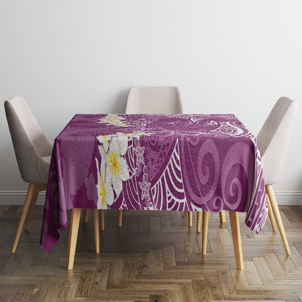 Pink Polynesian Tribal Frangipani Tropical Vibe Tablecloth LT14 - Polynesian Pride