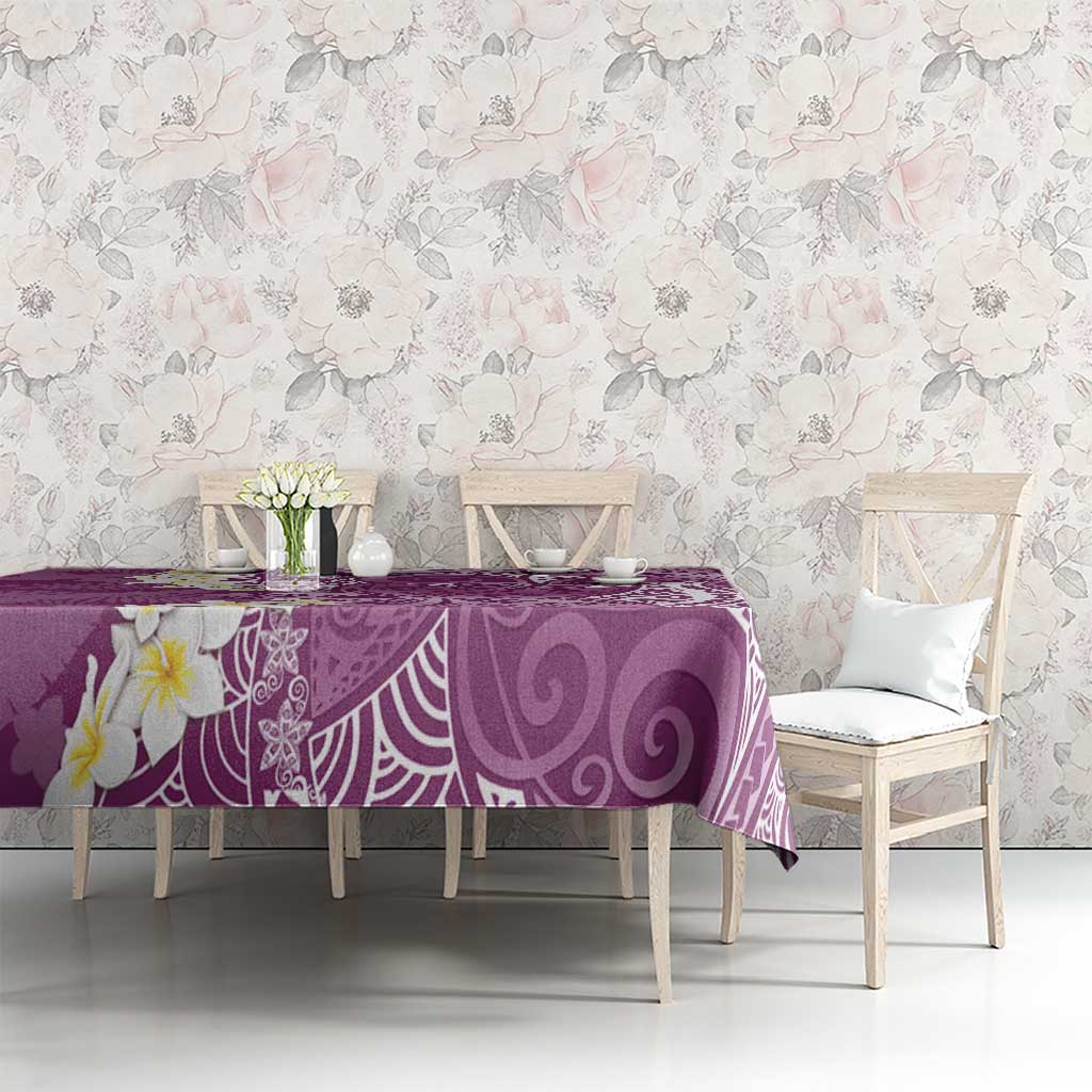 Pink Polynesian Tribal Frangipani Tropical Vibe Tablecloth LT14 - Polynesian Pride