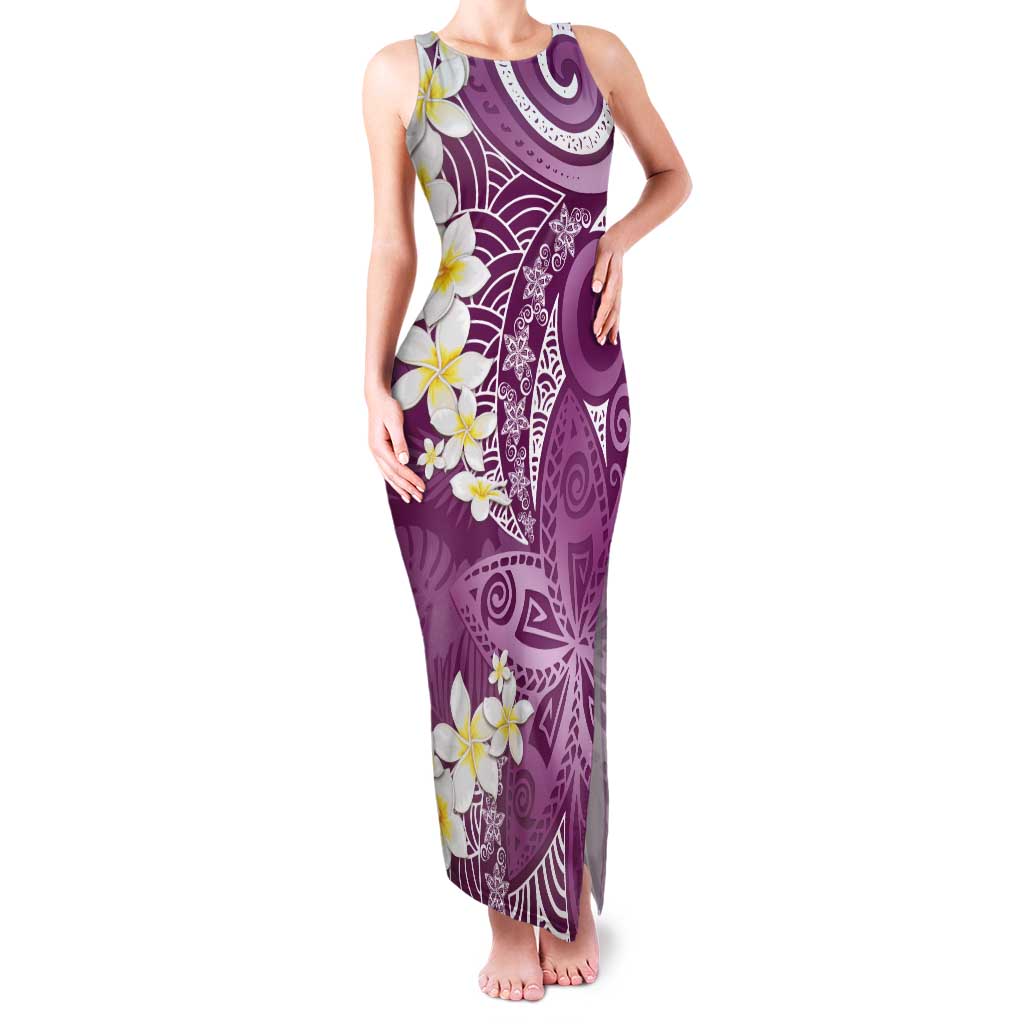 Pink Polynesian Tribal Frangipani Tropical Vibe Tank Maxi Dress LT14 Women Pink - Polynesian Pride