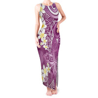 Pink Polynesian Tribal Frangipani Tropical Vibe Tank Maxi Dress LT14 Women Pink - Polynesian Pride