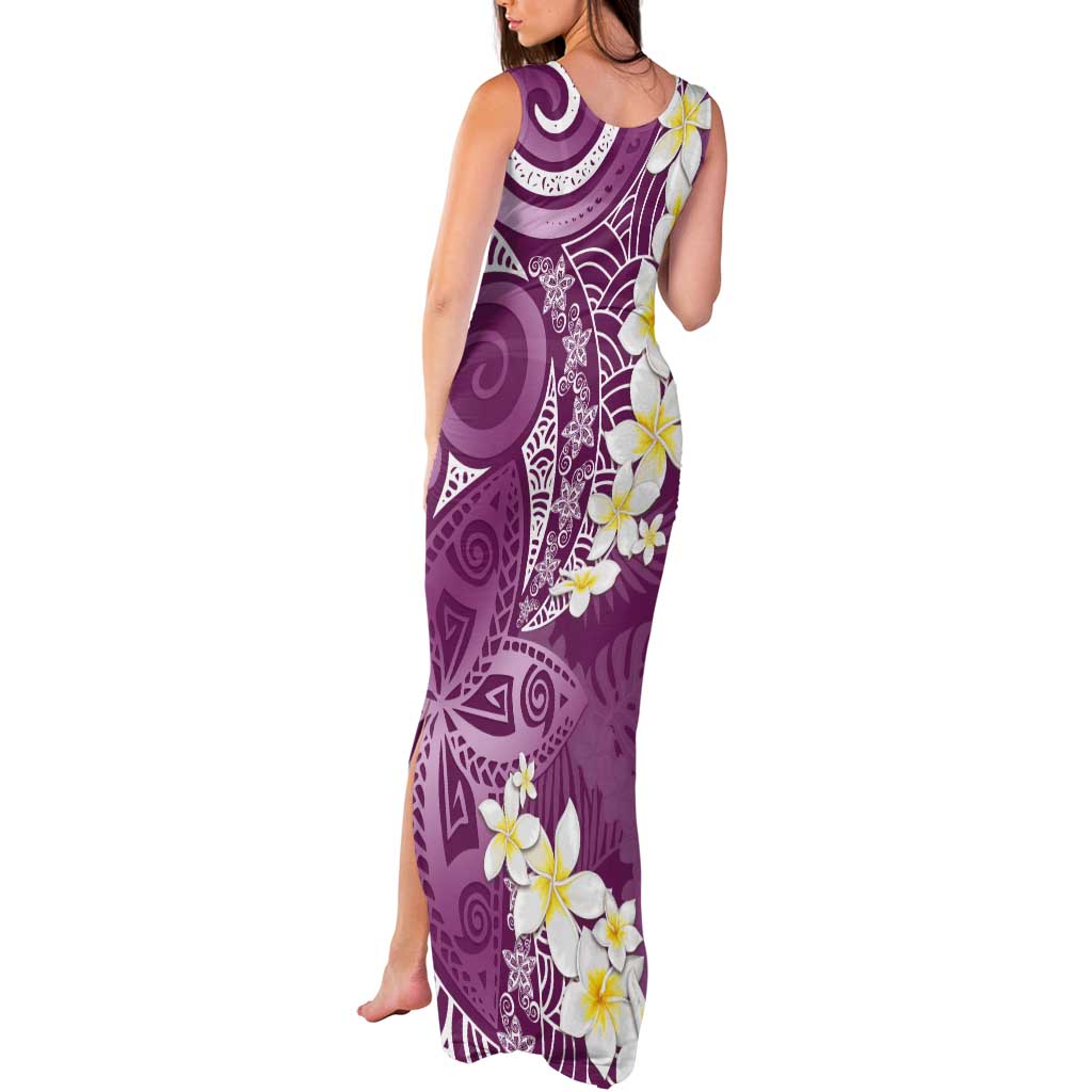 Pink Polynesian Tribal Frangipani Tropical Vibe Tank Maxi Dress LT14 - Polynesian Pride