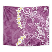 Pink Polynesian Tribal Frangipani Tropical Vibe Tapestry