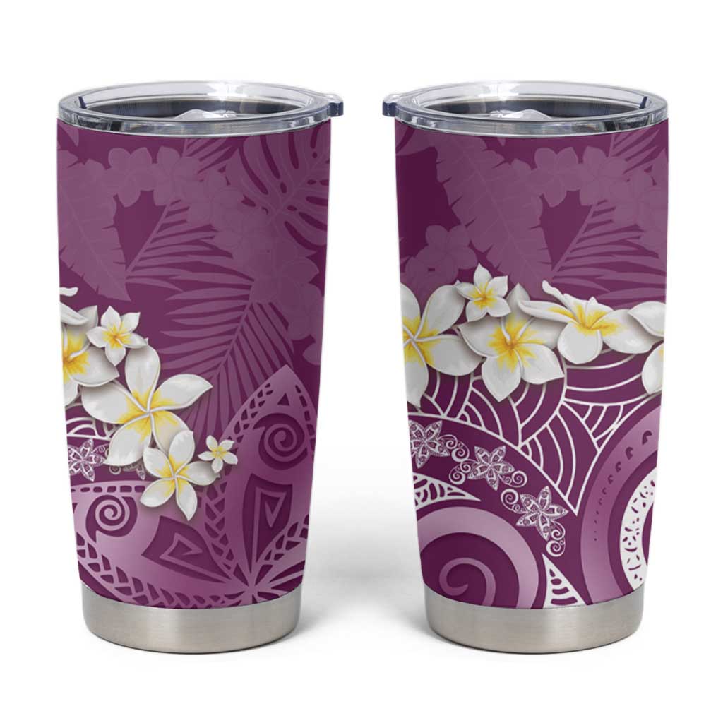 Pink Polynesian Tribal Frangipani Tropical Vibe Tumbler Cup LT14 Pink - Polynesian Pride