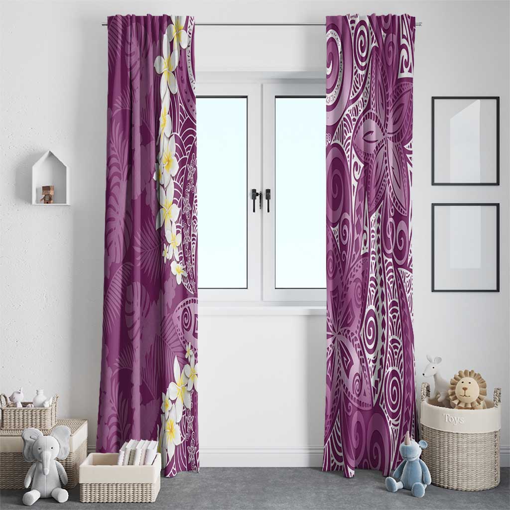 Pink Polynesian Tribal Frangipani Tropical Vibe Window Curtain LT14 - Polynesian Pride