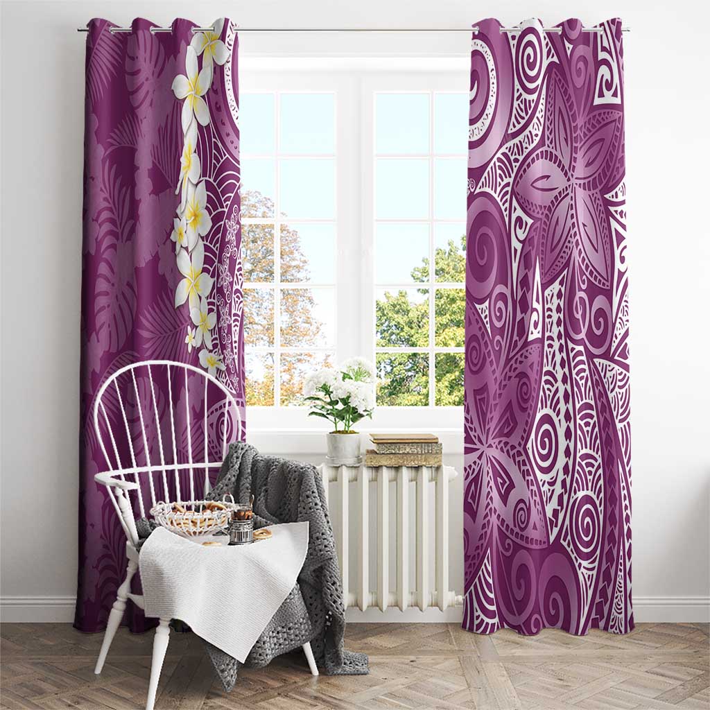 Pink Polynesian Tribal Frangipani Tropical Vibe Window Curtain LT14 - Polynesian Pride
