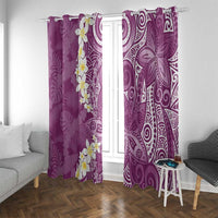 Pink Polynesian Tribal Frangipani Tropical Vibe Window Curtain LT14 With Grommets Pink - Polynesian Pride