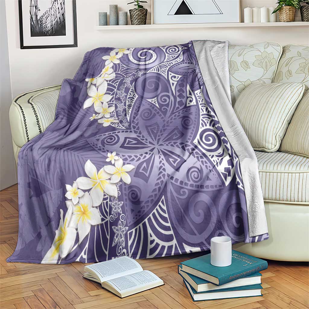 Violet Polynesian Tribal Frangipani Tropical Vibe Blanket LT14 Violet - Polynesian Pride