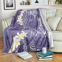 Violet Polynesian Tribal Frangipani Tropical Vibe Blanket LT14 Violet - Polynesian Pride