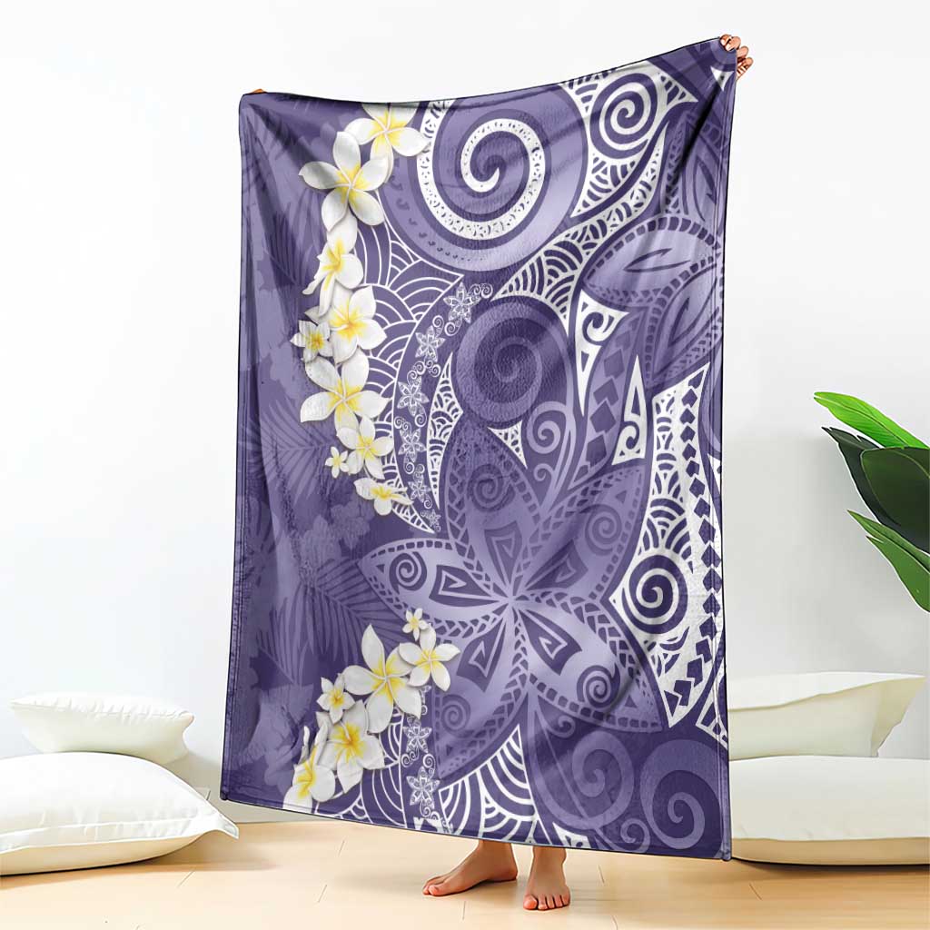 Violet Polynesian Tribal Frangipani Tropical Vibe Blanket LT14 - Polynesian Pride