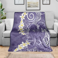 Violet Polynesian Tribal Frangipani Tropical Vibe Blanket LT14 - Polynesian Pride
