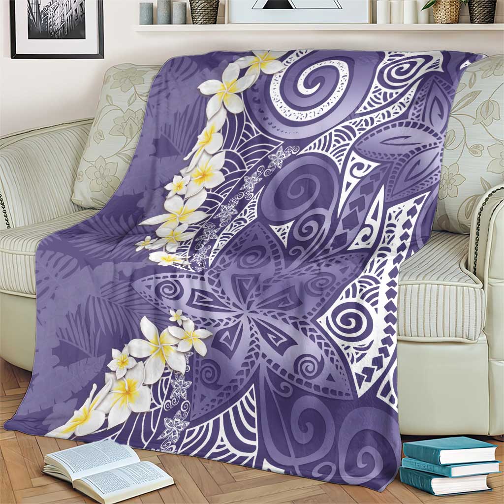 Violet Polynesian Tribal Frangipani Tropical Vibe Blanket LT14 - Polynesian Pride