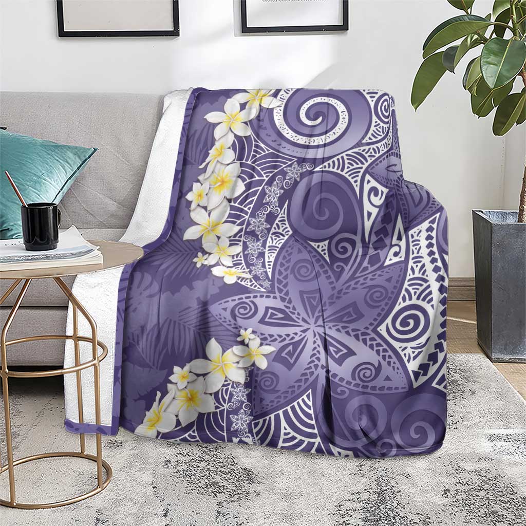Violet Polynesian Tribal Frangipani Tropical Vibe Blanket LT14 - Polynesian Pride