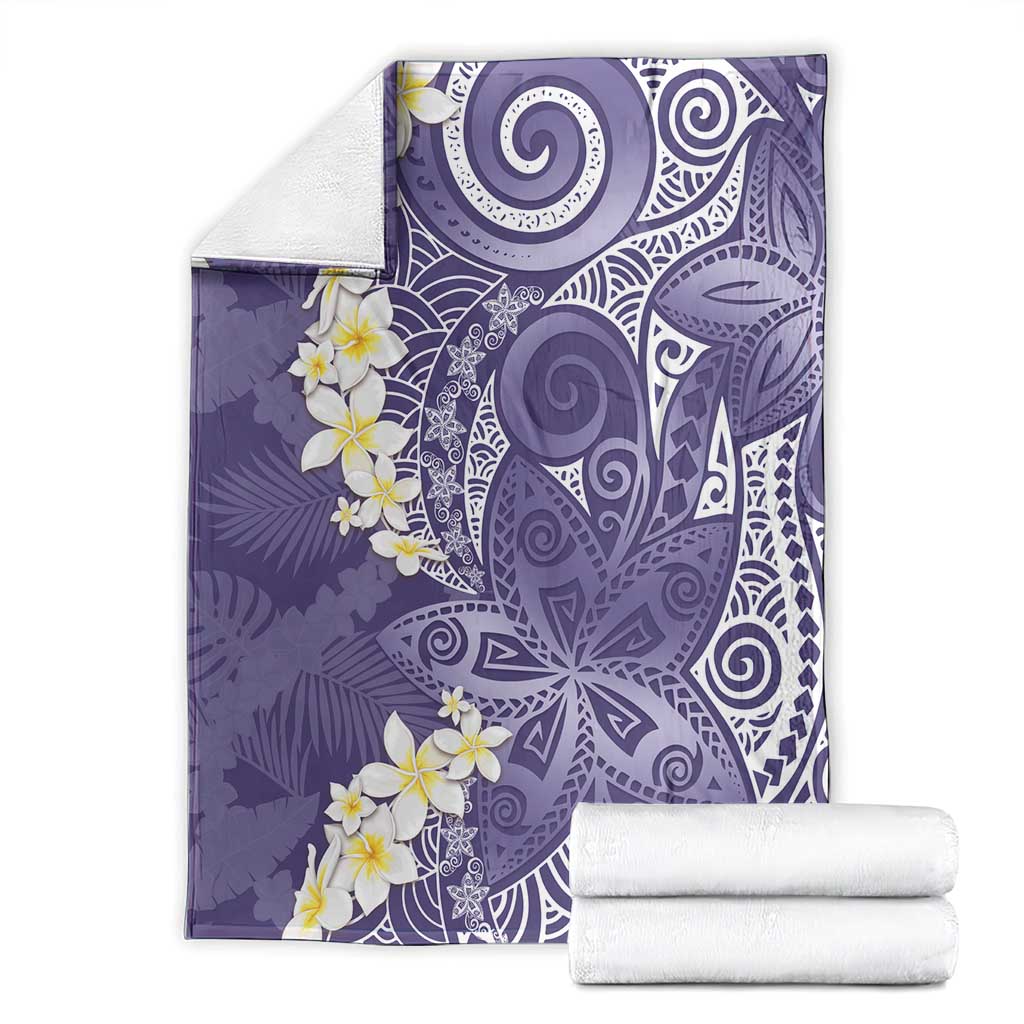 Violet Polynesian Tribal Frangipani Tropical Vibe Blanket LT14 - Polynesian Pride
