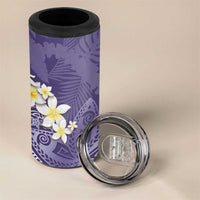 Violet Polynesian Tribal Frangipani Tropical Vibe 4 in 1 Can Cooler Tumbler LT14 - Polynesian Pride