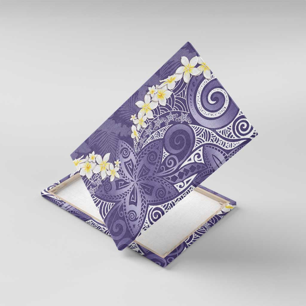 Violet Polynesian Tribal Frangipani Tropical Vibe Canvas Wall Art LT14 With Frame Violet - Polynesian Pride